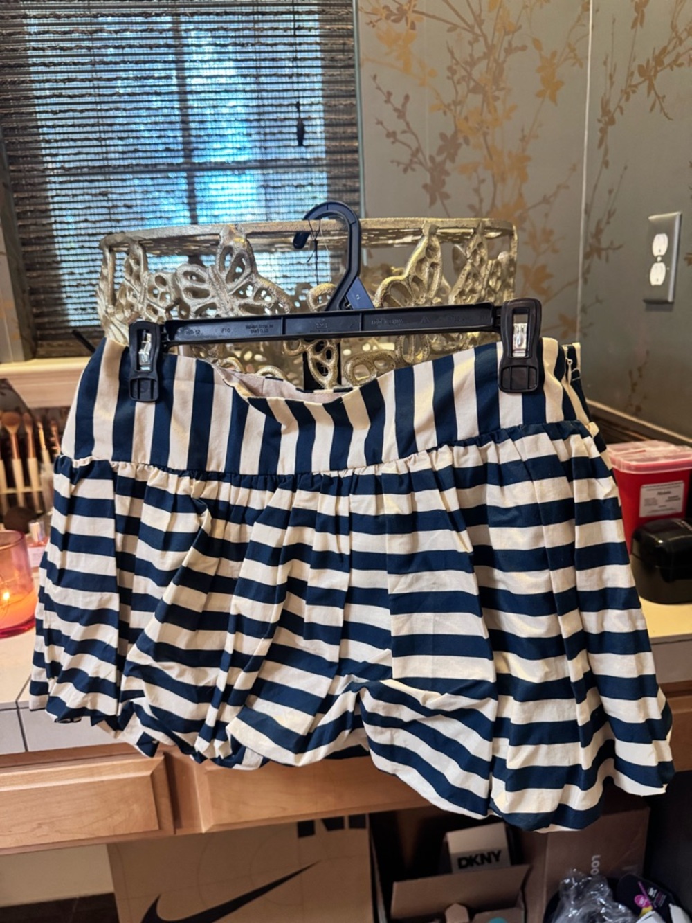 FARM Rio Navy and Ivory Striped Mini Skirt - Picture 2 of 5